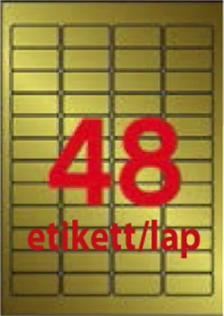 Etikety, k laserovým tlačiarňam a kopírovacím strojom, 45,7x21,2 mm, APLI,  matné, v zlatej farbe, 960 etikiet/balenie 2