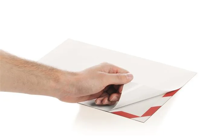 Informačný panel, A4, samolepiaca zadná strana, DURABLE "DURAFRAME SECURITY", červený-biely 2