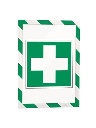 Informačný panel, A4, magnetický, DURABLE "DURAFRAME® MAGNETIC SECURITY", zelený-biely 2