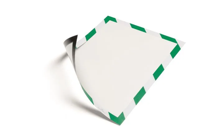 Informačný panel, A4, magnetický, DURABLE "DURAFRAME® MAGNETIC SECURITY", zelený-biely 4