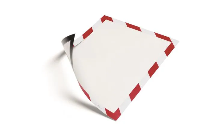 Informačný panel, A4, magnetický, DURABLE "DURAFRAME® MAGNETIC SECURITY", červený-biely 4