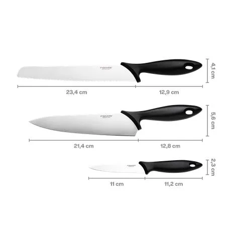 Štartovací set nožov, 3 ks, FISKARS "Essential" 3