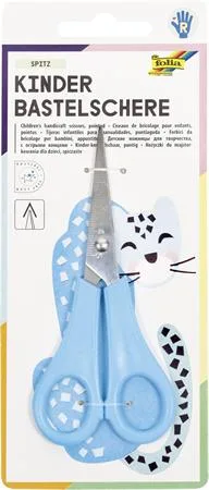Nožnice, školské, s ostrou špičkou, 13,5 cm, FOLIA, mix farieb 6