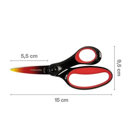Nožnice, školské 15 cm, FISKARS, ombre červené 4