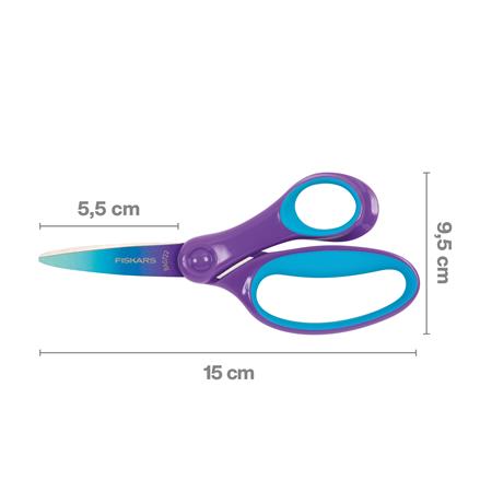 Nožnice, školské 15 cm, FISKARS, ombre fialové 4