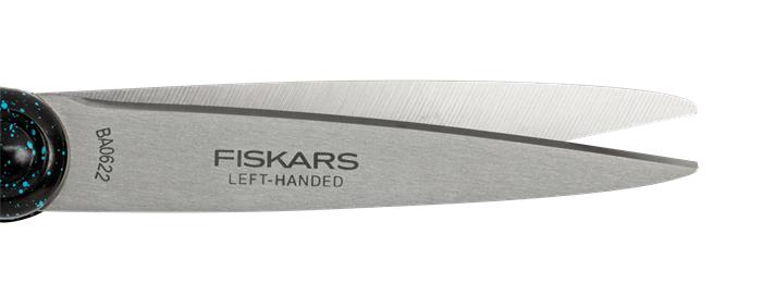 Nožnice, pre tínedžerov, 20 cm, pre ľavákov, FISKARS, bodkované pávie modré 2