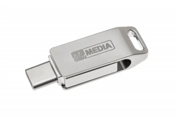 USB kľúč, 128GB,  USB 3.2 Gen1+ USB-C, hliníkový kryt, MYMEDIA "Dual" (by VERBATIM) 2