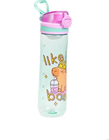 Fľaša, 600 ml, LIZZYSULI, Lollipop Capybara, zelená-fialová 2