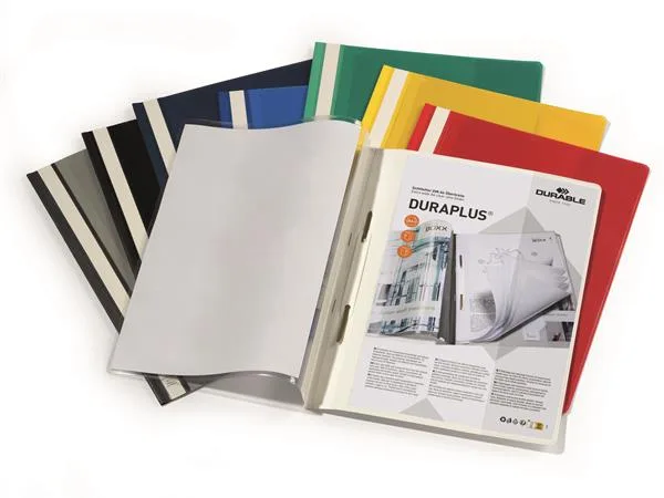 Rýchloviazač, A4, široký, priehľadné vrecko, DURABLE "DURAPLUS®", zelený 3
