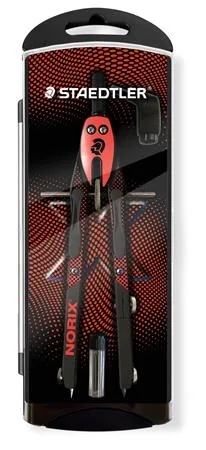 Kružidlo, precízne, 3-dielne, STAEDTLER "Norix® 555", červené 2