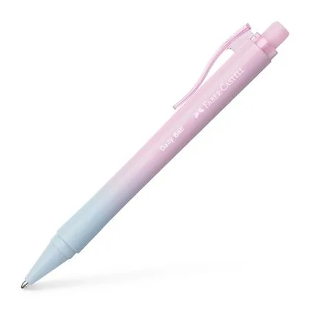 Guľôčkové pero, 1 mm, XB, stláčací mechanizmus, ružové-modré telo pera, FABER-CASTELL "Daily Ball Flow", modré 2
