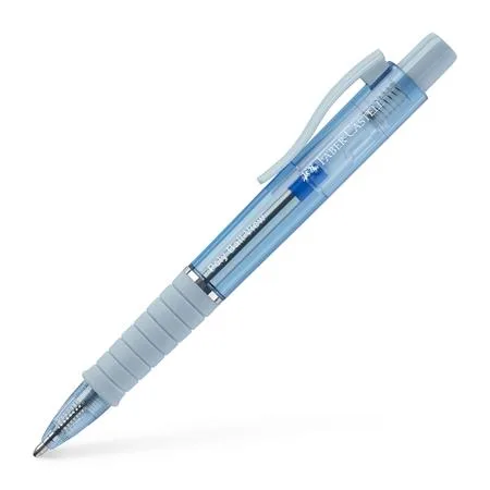 Guľôčkové pero, 1 mm, XB stláčací mechanizmus, modré telo pera, FABER-CASTELL "Poly Ball View Aurora", modré 2