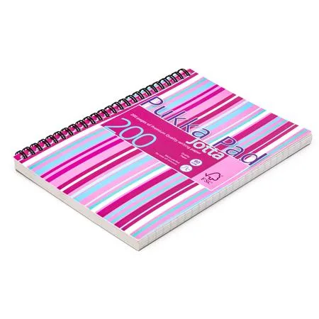 Špirálový zošit, A5, linajkový, 100 strán, PUKKA PAD "Stripe Jotta" 2