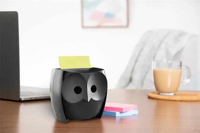 Dávkovač na samolepiace bločky, "Z", 3M POSTIT "Sova", čierny 5