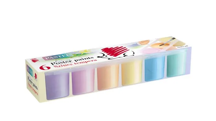 Tempera, v tégliku, ICO "Süni", 6 rôznych pastelových farieb 2