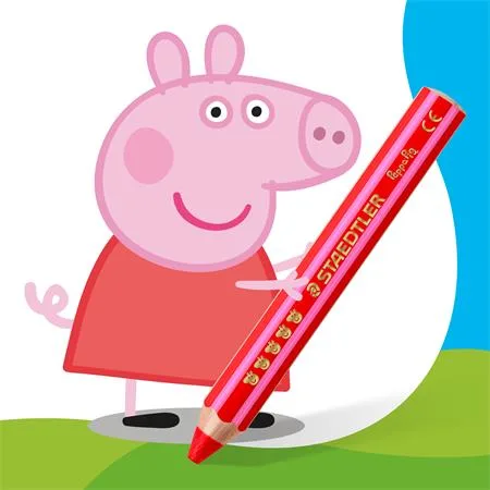Farebné ceruzky, sada, šesťhranné, jumbo, STAEDTLER „Noris® junior 140", Peppa Pig, 12 farieb 3