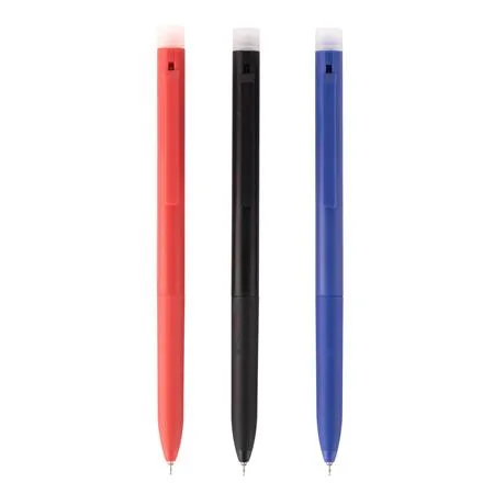 Gélové pero, displej, 0,5 mm, stláčací mechanizmus, gumovateľné, APLI "Erasable", mix farieb 3