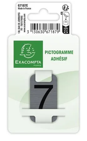 Informačná tabuľka, samolepiaca, 2,5x4,4 cm, hliníkový vzhľad, EXACOMPTA, č. 7 2
