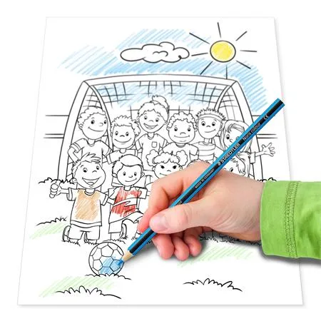 Farebné ceruzky, sada, šesťhranné, s omaľovánkou, STAEDTLER "Noris® Colour 185", 12 farieb 4