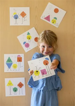Nálepky, geometrické, sada, APLI Kids "Geometric", emócie 3