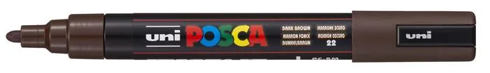 Dekoračný popisovač, 1,8-2,5 mm, UNI "Posca PC-5M", tmavohnedý 2