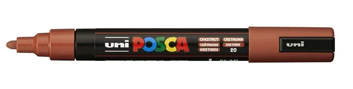 Dekoračný popisovač, 1,8-2,5 mm, UNI "Posca PC-5M", gaštanovo hnedý 2