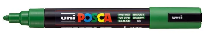 Dekoračný popisovač, 1,8-2,5 mm, UNI "Posca PC-5M", lesný zelený 2