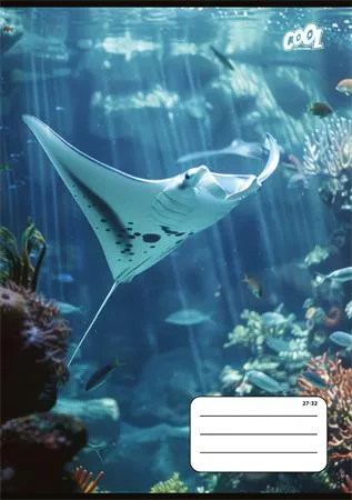 Zošit, A5, štvorčekový, 32 listov, COOL BY VICTORIA "Ocean World", "27-32" 2