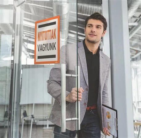 Informačný panel, A4, samolepiaca zadná strana, DURABLE "DURAFRAME®", oranžový 4