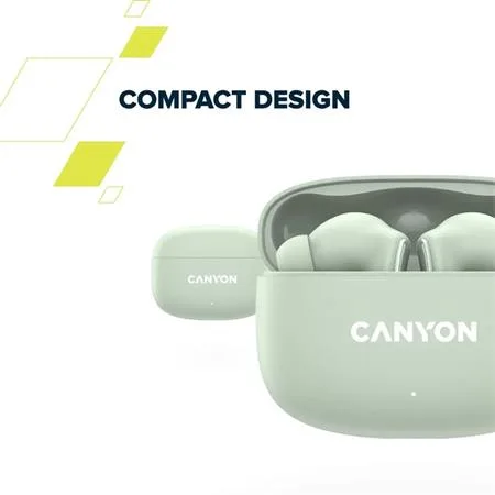 Slúchadlá, TWS bezdrôtové, Bluetooth 5.4, CANYON "OnGo 9", zelené 7