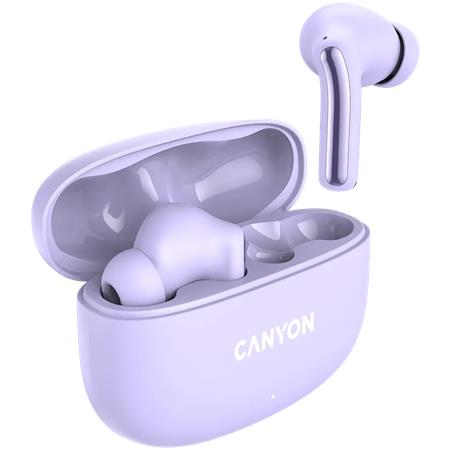 Slúchadlá, TWS bezdrôtové, Bluetooth 5.4, CANYON "OnGo 9", fialové 4