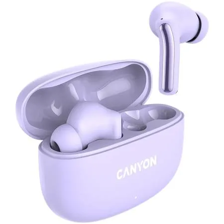 Slúchadlá, TWS bezdrôtové, Bluetooth 5.4, CANYON "OnGo 9", fialové 4