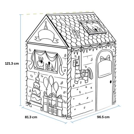 Kartónový domček na vymaľovanie, FELLOWES, narodeninový domček 2