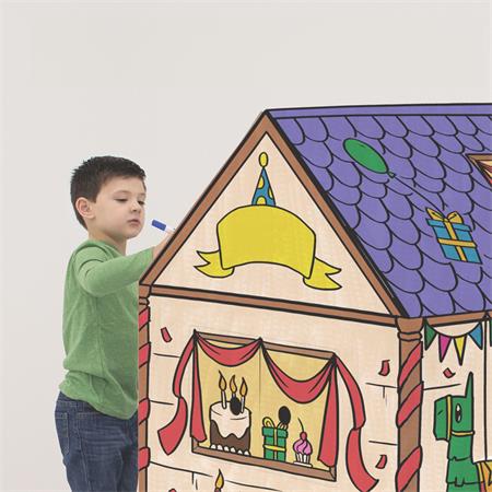 Kartónový domček na vymaľovanie, FELLOWES, narodeninový domček 5