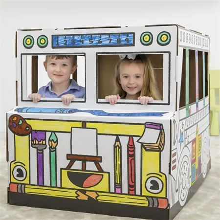Kartónový domček na vymaľovanie, FELLOWES, autobus 7