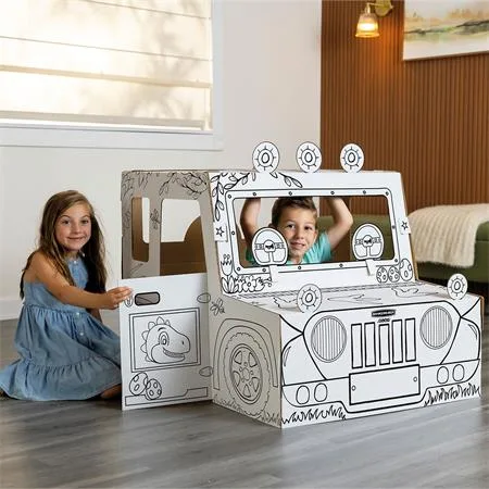 Kartónový domček na vymaľovanie, FELLOWES, dino safari 6