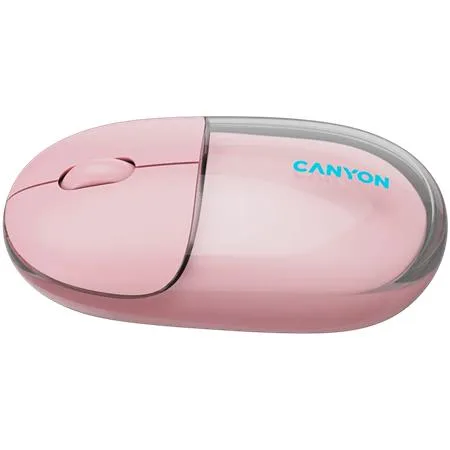 Myš, bezdrôtová, duálny režim pripojenia, optická, CANYON "OnClick 24", ružová 3