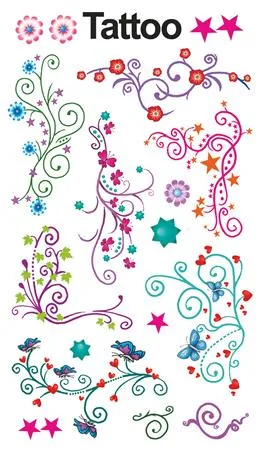 Tetovacie nálepky, 1 hárok, 76x120 mm, AVERY ZWECKFORM, "Z-Design No.56749", ornamentika 2