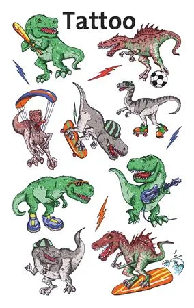 Tetovacie nálepky, 1 hárok, 76x120 mm, AVERY ZWECKFORM, "Z-Design No.56772", dinosaury 2