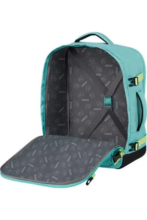 Batoh, kabínová veľkosť, 38 l, M, AMERICAN TOURISTER "Take2Cabin", tyrkysový/limetkový 3