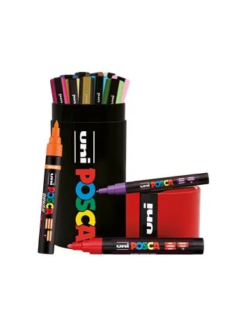 Dekoračný popisovač, sada, v kovovej krabičke, UNI "Posca", 13 rôznych farieb 4