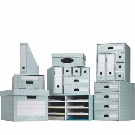 Úložný box, kartónový, 33,3x28,5x39 cm FELLOWES, "Style", zelená-biela 3