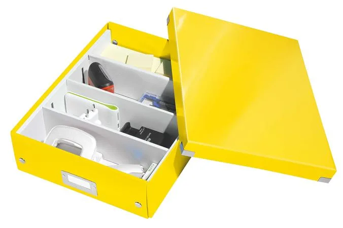 Škatuľa, organizačná, rozmer M, LEITZ "Click&Store", žltá 4