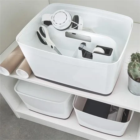 Organizačná tácka, s rúčkou, malá, LEITZ "MyBox", biela 3