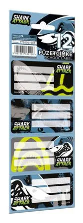 Etikety na zošity, 12 ks, LIZZYSULI, "Shark Attack"