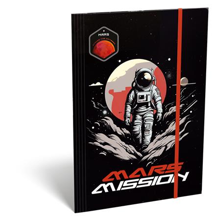 Doska s gumičkou, kartón, A4, LIZZYSULI, "Mars Mission"