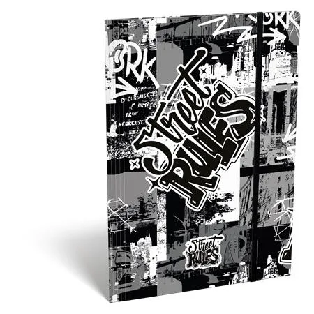 Doska s gumičkou, kartón, A4, LIZZYSULI, "Street Rules"