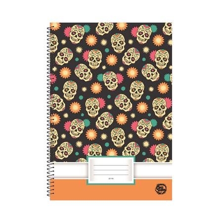 Špirálový zošit, A4, čistý, 70 listov, OPTISCHOOL, "Skull"
