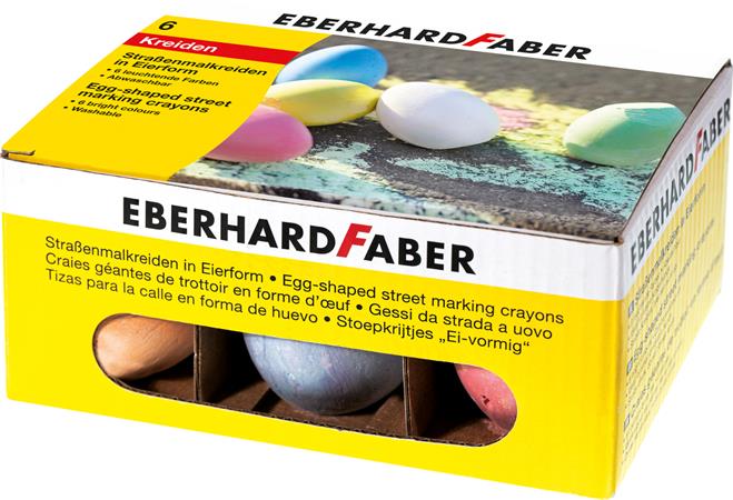Krieda na asfalt, tvar vajíčka, EBERHARD FABER, 6 rôznych farieb