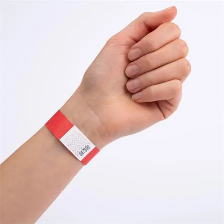 Identifikačný náramok, odolný proti roztrhnutiu,, 265x19 mm, AVERY ZWECKFORM "Tyvek", červený 5